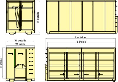 Мультилифт контейнер с боковыми и задними дверьми