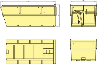 Лифтдампер контейнер c задними дверями (бункер)